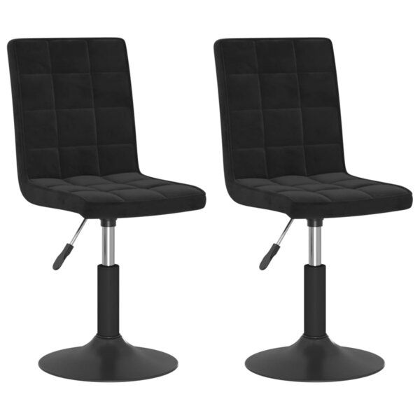 vidaXL Chaises pivotantes à manger lot de 2 noir velours