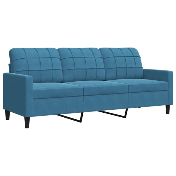 vidaXL Canapé à 3 places Bleu 180 cm Velours