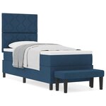 vidaXL Lit à ressorts avec matelas Bleu 80 x 200 cm tissu