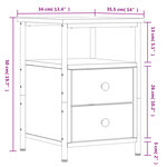 vidaXL Table de chevet chêne sonoma 34x35 5x50 cm bois d'ingénierie