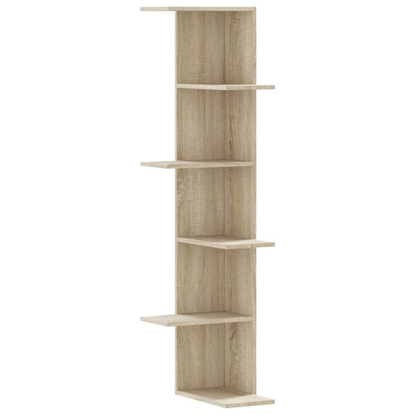 vidaXL Étagère d'angle murale chêne sonoma bois d'ingénierie
