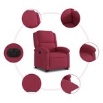 vidaXL Fauteuil inclinable électrique rouge bordeaux velours