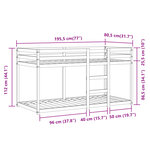 vidaXL Lit superposé sans matelas rose 75x190 cm bois de pin massif
