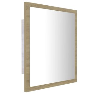 Miroir led de salle de bain 40 x 8 5 x 37 cm acrylique chêne 02_0006961