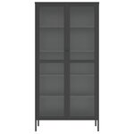 vidaXL Buffet haut noir 85x40x180 cm verre et acier
