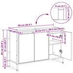 vidaXL Cabinet de salle de bain avec stockage Sonoma 90 x 30 x 60 cm