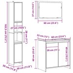 vidaXL Ensemble de meubles salle de bain 3 Pièces bois d'ingénierie