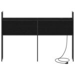 vidaXL Headboard de Rangement avec Station de Charge Chêne noir 135 cm
