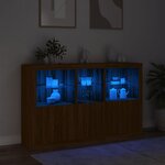 vidaXL Buffet avec lumières LED chêne marron 162x37x100 cm