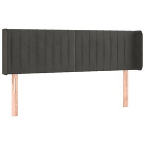 vidaXL Tête de lit avec oreilles Gris foncé 147x16x78/88 cm Velours
