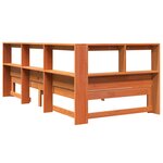 vidaXL Lit bibliothèque sans matelas cire marron 90x190 cm pin massif