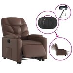 vidaXL Fauteuil inclinable électrique marron similicuir