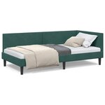 vidaXL Cadre de lit d'angle Autre Vert foncé 100 x 200 cm