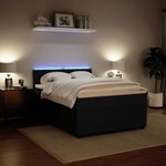 vidaXL Sommier à lattes de lit et matelas Noir 160x200 cm Velours
