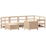 vidaXL Salon de jardin 7 Pièces bois de pin massif