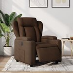vidaXL Fauteuil inclinable électrique Marron Tissu