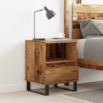 vidaXL Table de chevet vieux bois 40x35x50 cm bois d’ingénierie