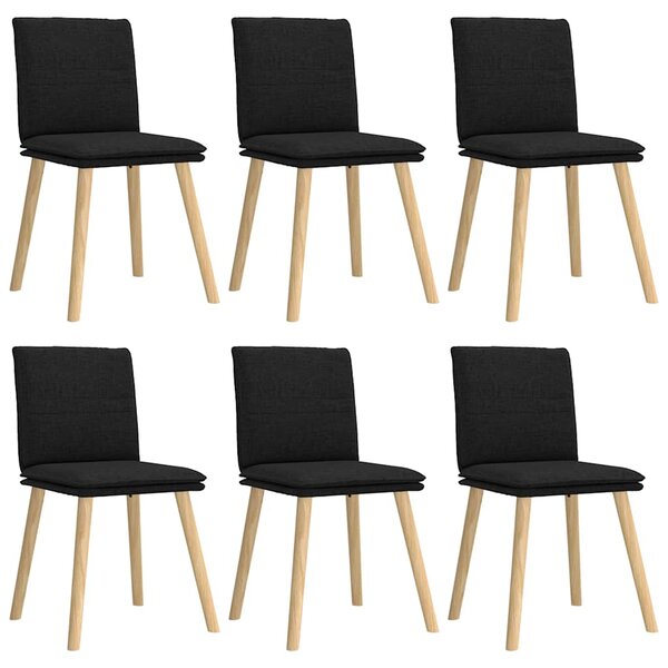 vidaXL Chaises à manger lot de 6 noir tissu