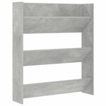 vidaXL Armoire à chaussures murale Gris béton 80x18x90 cm Aggloméré