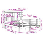 vidaXL Lit bibliothèque sans matelas blanc 160x200 cm bois pin massif