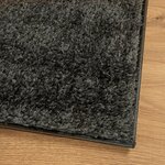 vidaXL Tapis ISTAN à poils longs aspect brillant anthracite 140x200 cm