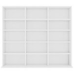 vidaXL Armoire à CD Blanc 100x23x89 5 cm Bois d’ingénierie