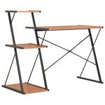Bureau table poste de travail meuble d'ordinateur informatique étude avec étagère et 116 x 50 x 93 cm noir 02_0023482