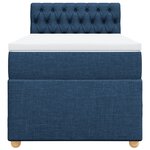 vidaXL Sommier à lattes de lit avec matelas Bleu 90x200 cm Tissu