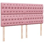 vidaXL Sommier à lattes de lit avec matelas Rose 200x200 cm Velours