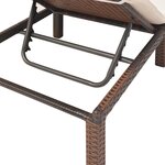 vidaXL Chaise longue avec coussin Résine tressée Marron