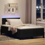 vidaXL Lit à ressort LED avec matelas Noir 120 x 190 cm Velours