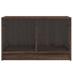 vidaXL Meuble TV avec portes en verre chêne marron 68x37x42 cm