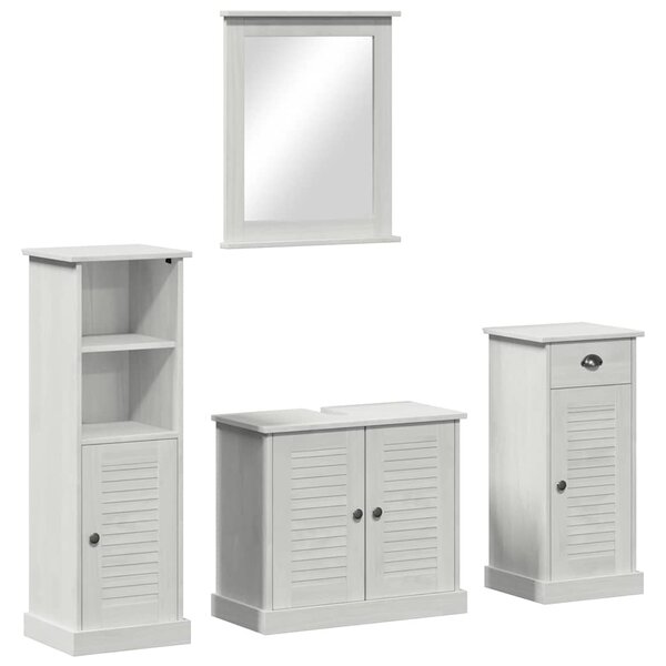 vidaXL Ensemble de mobilier de salle de bain 4 Pièces Blanc antique