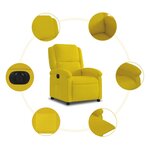vidaXL Fauteuil inclinable électrique jaune velours