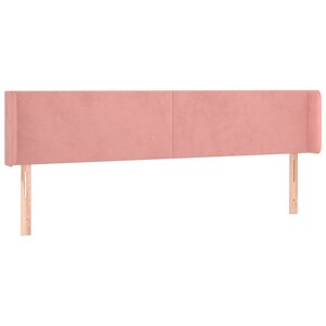 vidaXL Tête de lit avec oreilles Rose 203x16x78/88 cm Velours