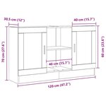 vidaXL Buffet Chêne noir 120 x 30 5 x 70 cm Bois d'ingénierie