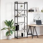 vidaXL Bibliothèque Sonoma gris 60 x 30 x 188 cm Bois et acier