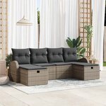 vidaXL Ensemble de canapé de jardin 6 Pièces Gris 234 x 117 x 85 cm