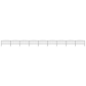 vidaXL Clôture de jardin à dessus en lance Acier (0 5-0 75)x15 3m Noir