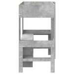 vidaXL Cadre de lit superposé avec bureau Gris béton 90 x 200 cm