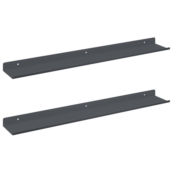 vidaXL Étagère flottante 2 pc Anthracite 60 x 8 5 x 2 5 cm Acier