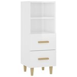 vidaXL Buffet Blanc brillant 34 5x34x90 cm Bois d'ingénierie