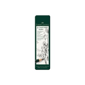 Étui de 5 crayons graphite Castell 9000 Jumbo HB 2B 4B 6B 8B FABER-CASTELL