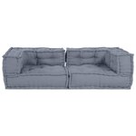 vidaXL Canapé modulaire 3 Pièces Gris 140 x 70 x 36 cm tissu