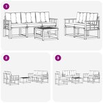 vidaXL Ensemble de canapés d'extérieur 6 pc Blanc et noir