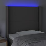 vidaXL Tête de lit à LED Gris 83x16x118/128 cm Similicuir