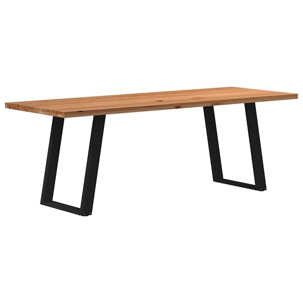 vidaXL Table à manger marron clair bois de chêne massif rectangulaire