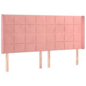 vidaXL Tête de lit avec oreilles Rose 203x16x118/128 cm Velours