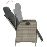 vidaXL Ensemble à manger de jardin et coussins 7 Pièces gris rotin