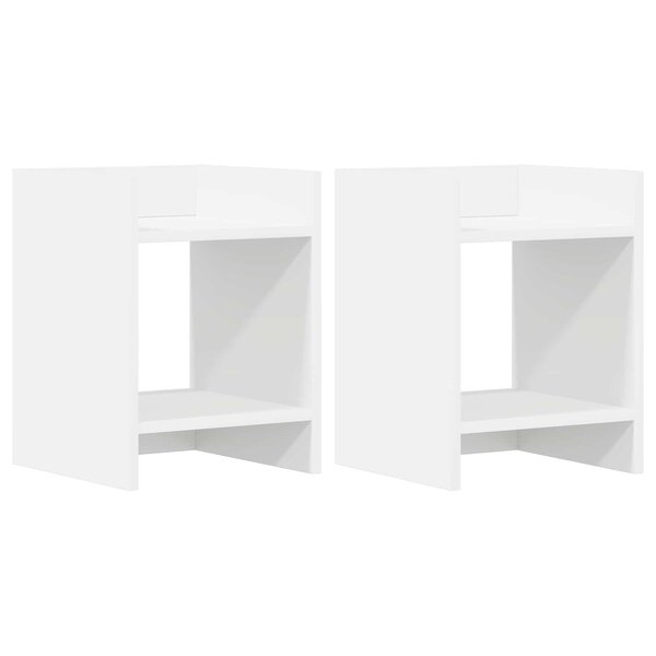 vidaXL Support de Plante 2 pc Blanc 30 x 30 x 40 cm Bois d’ingénierie